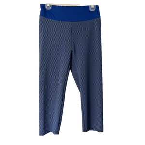 Women’s Blue Textured Butt Lift Capri Leggings Size XL